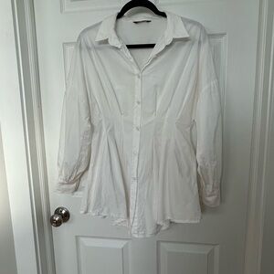 SHEIN Cinched Button Down Shirt
